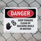 Signmission Keep Fingers Clear Of Machine Motion Danger Sign, Plastic, 10in W x 7in L, 2PK OS-2PACK-DS-P-710-L-1386 - alternate 7